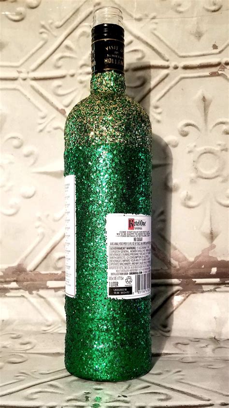 Glitter Bling Glam Green Ketel One Vodka Liquor Bottle Etsy