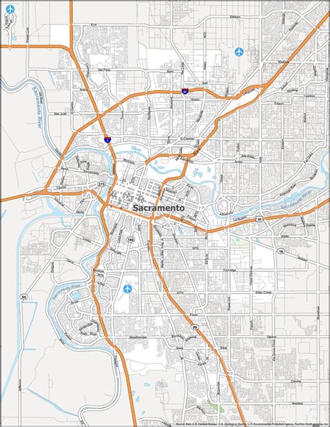 Map Of Sacramento California Gis Geography Kulturaupice