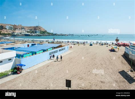 View Of Chorrillos Beach And Port At The Lima Peru Stock Photo Alamy