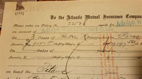 In 1907 the company produced a prototype black teddy bear that was not a commercial success. Original RMS Titanic Insurance Claim Document