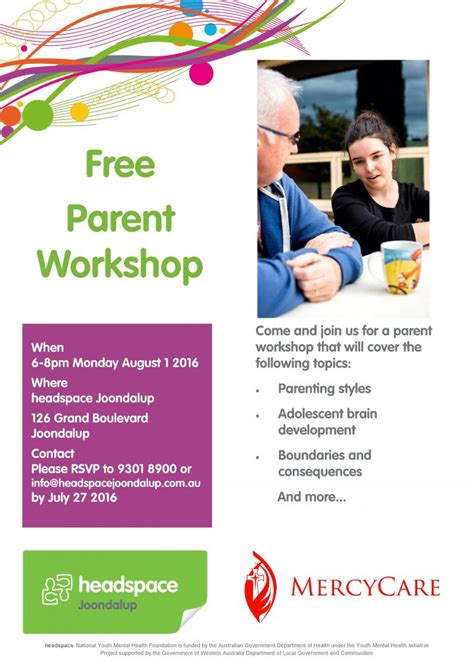 Free Parent Workshop In August