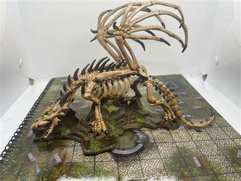Painted Gargantuan Skeletal Dragon Miniature Tabletop Rpg Etsy