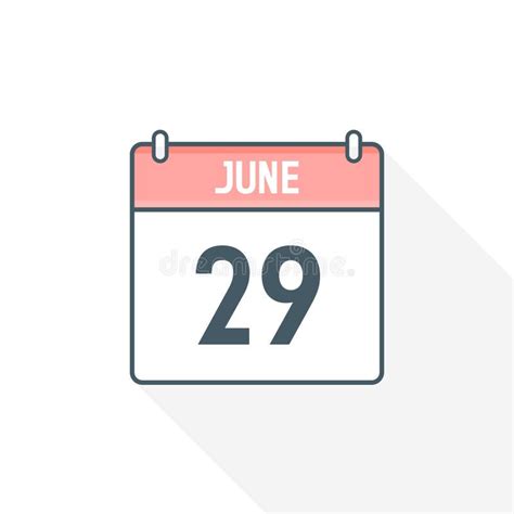29th June Calendar Icon June 29 Calendar Date Month Icon Vector