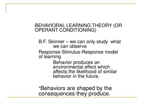 Ppt Behavioral Learning Theory Powerpoint Presentation Free Download