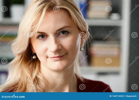 Normal Blond Woman Portrait At Office Stock Photo Image Of Beautiful