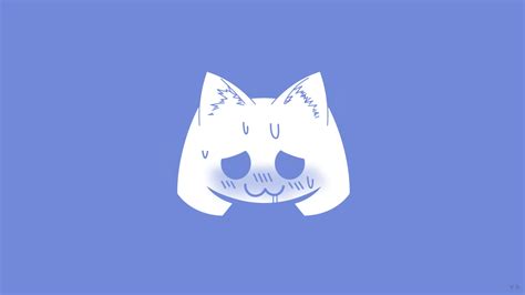 Discord Logo Digital Art Cat Ears Simple Background Blue White