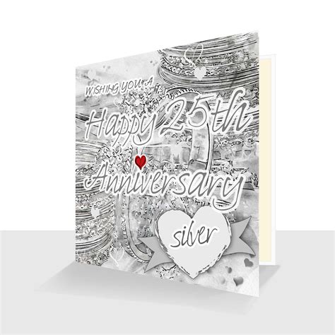 25th Wedding Anniversary Card Silver Wedding Anniversary