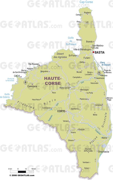 Carte De La Haute Corse Haute Corse Carte Des Villes Relief Sites