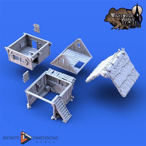3d Printable Thatched Storehouse Infinite Dimensions Games