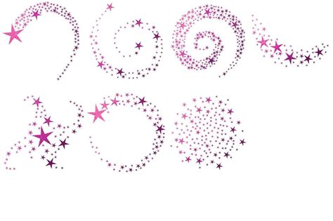 Hot Pink Stars Star Swirls Fuchsia Clipart Swirling Etsy