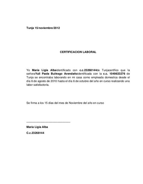 Formato Ejemplo Carta Certificacion Laboral Formato De Carta Cartas De