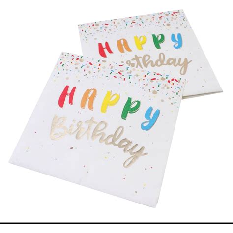 Rainbow Birthday Paper Napkins 15 Pack Hobbycraft Gold Paper Straws