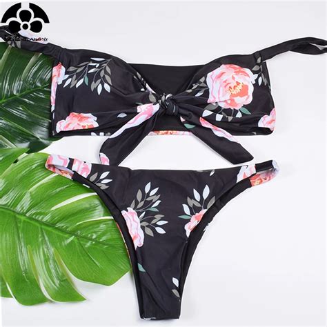2018 Summer New Push Up Strapless Sexy Bikini Set Swimwear Women