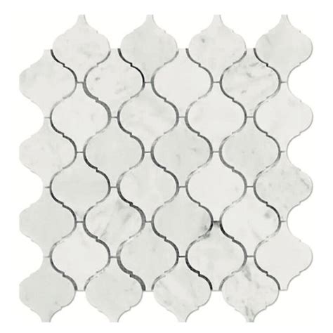 Belluno Designs Eastern White 3 X 3 Marble Arabesque Mosaic Tile