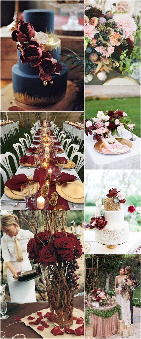 Wedding Colors 22 Romantic Burgundy And Rose Gold Fall Wedding Ideas
