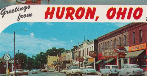 Us Oh Huron Oh 1950s Great Cars Downtown Stores And Busine Flickr