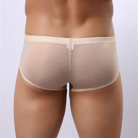 Men S Sheer Jacquard Hot Boxer Underwear Trunks Ebay