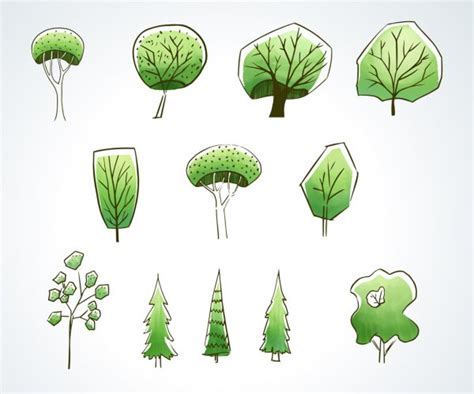 Vector Set With Green Trees Stock Vector Image By ©avd88 75366233