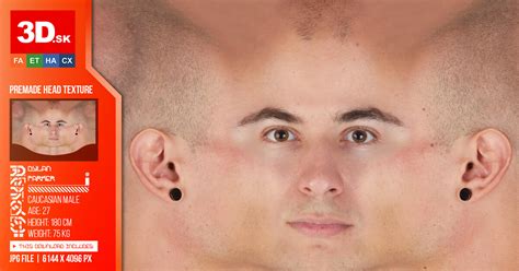 3dsk Premade Male Head Texture Dylan Parker