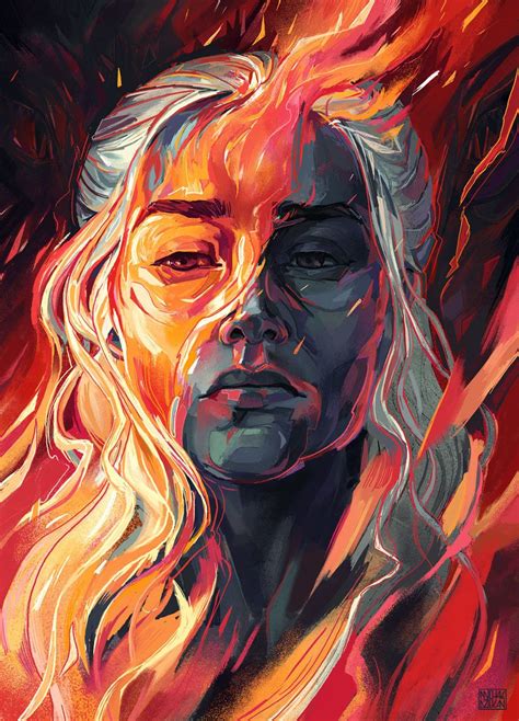 Khaleesi Digital Illustration By Michal Dziekan Game Of Thrones Art