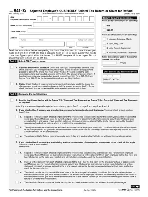 2011 Form Irs 941 X Fill Online Printable Fillable Blank Pdffiller