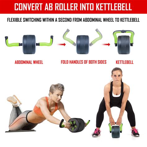 Fitsy Automatic Rebound Design 2 In 1 Ab Roller Cum Kettlebell With