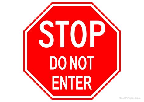 Stop Do Not Enter Sign Printable A4 Template Free Printables