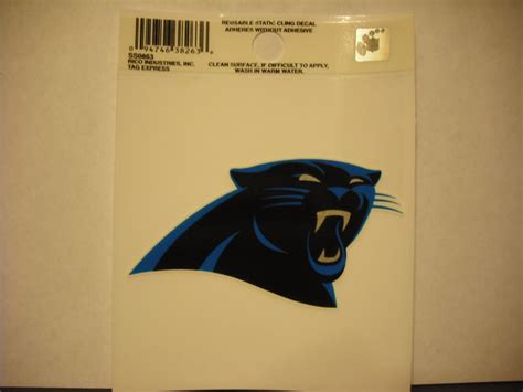 Carolina Panthers Logo Static Cling Sticker New Window Or Car Nfl 3x4
