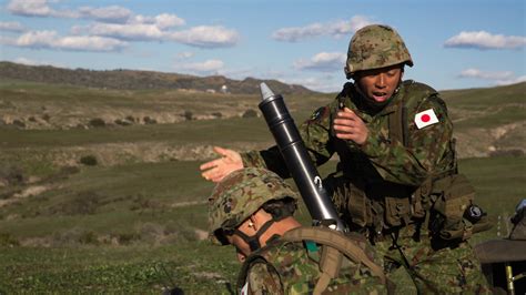 Jgsdf Shoot 81mm Mortars Impress Pendleton Marines United States