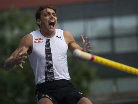 The world record holder won his event and set hearts . Armand Duplantis takes pole vault victory in Lausanne ...