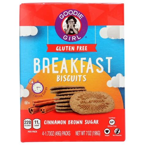 Goodie Girl Gluten Free Breakfast Biscuits Cinnamon Brown Sugar 7oz Pk6
