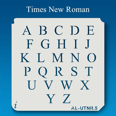 Al Utnr Times New Roman Alphabet Stencil Uppercase Istencils