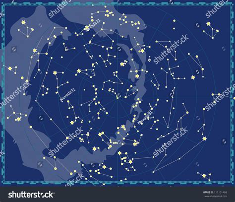 Celestial Map Of The Night Sky Stock Vector 111101498