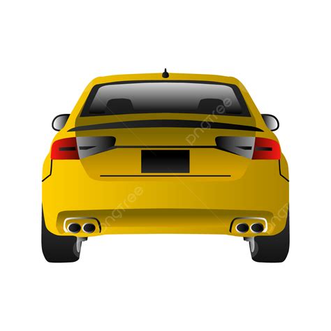 Yellow Gradient Car Back View Automotive Illustration Car Back Back