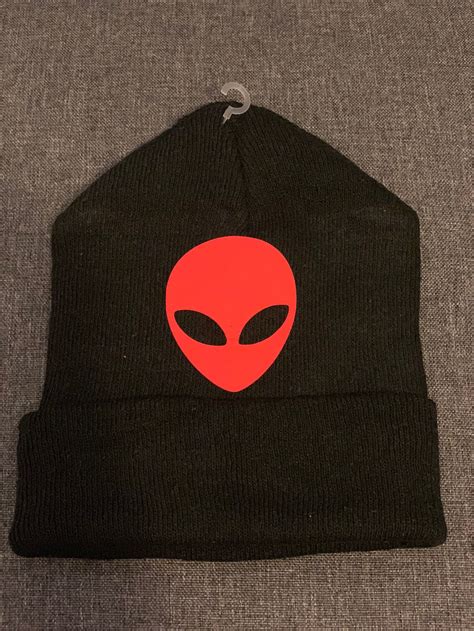 Stay Weird Beanie Hat With Large Alien Face Etsy