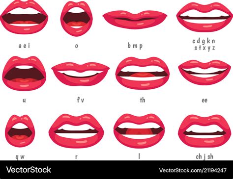 Mouth Animation Lip Sync Animated Phonemes Vector Image