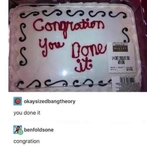A Cake That Is Sitting On Top Of A Plastic Bag With The Words Congratulations You Love It
