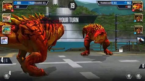 Jurassic World Game Level 40 Megalosaurus And T Rex Battle Youtube