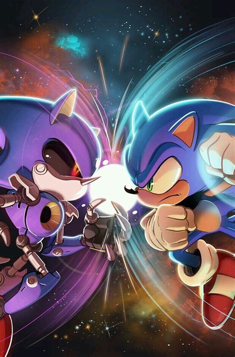 Sonic Vs Metal Sonic The Hedgehog Hedgehog Art Shadow The Hedgehog