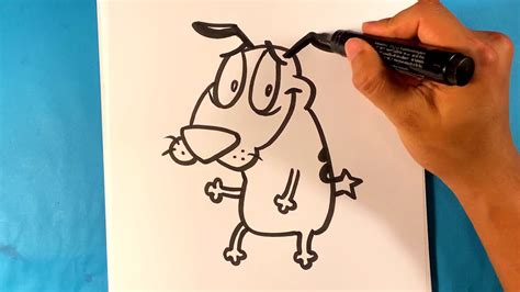 How To Draw Courage The Cowardly Dog For Beginners Step By Step Youtube