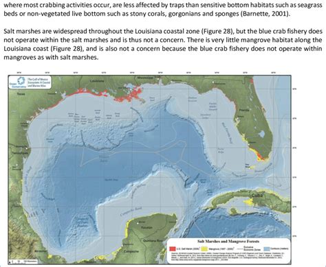 Distribution Of Salt Marshes And Mangroves In The Gulf Of Mexico