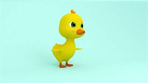 3d Model Baby Duck Cartoon Vr Ar Low Poly Cgtrader