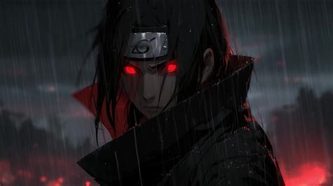 Akatsuki Itachi In The Rain Live Wallpaper Moewalls