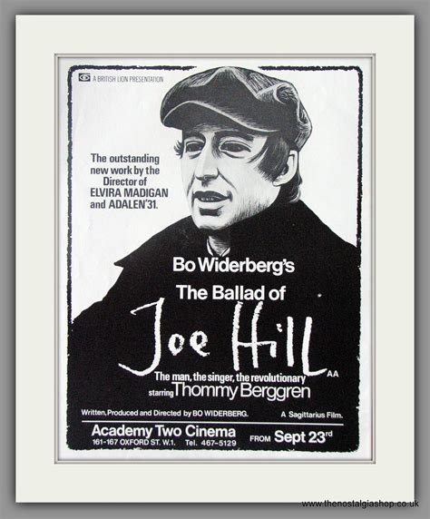Ballad Of Joe Hill The Original Advert 1971 Ref Ad50551 The