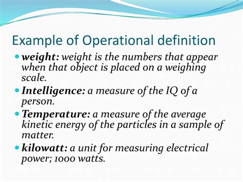 Example Of Operational Definition Definition Hwk