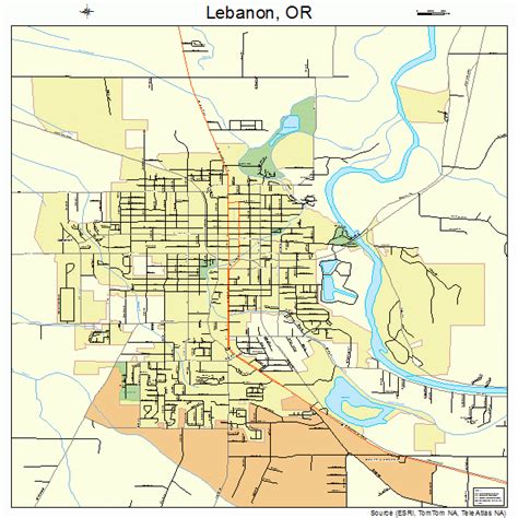 Lebanon Oregon Street Map 4141650
