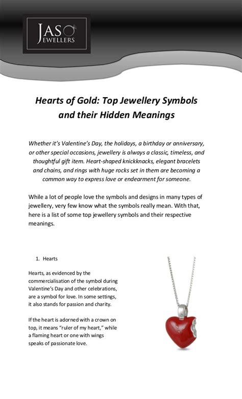 Hearts Of Gold Top Jewellery Symbols And Their Hidden Meanings