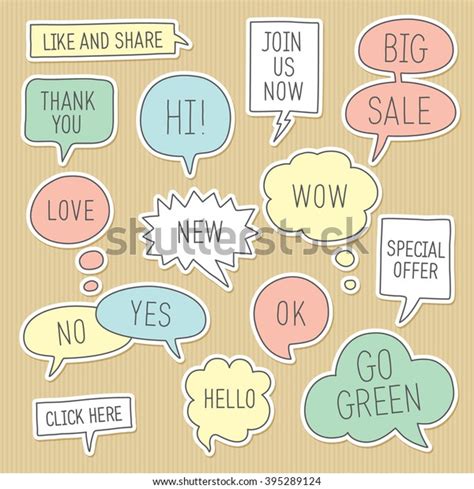 Sticker Speech Bubbles Callouts Set Different Stock Vector Royalty