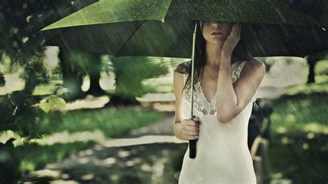 Tapety światło słoneczne kobiety Model portret deszcz fotografia
