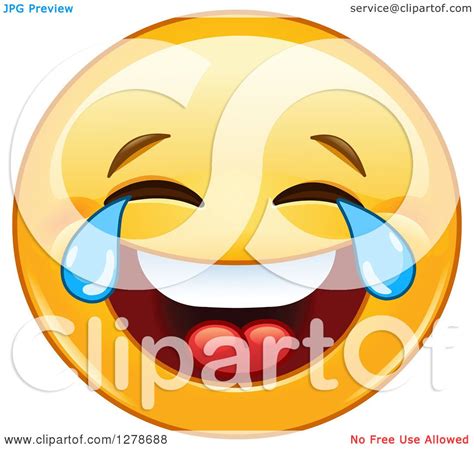 Clipart Of A Yellow Smiley Face Emoticon Laughing So Hard
